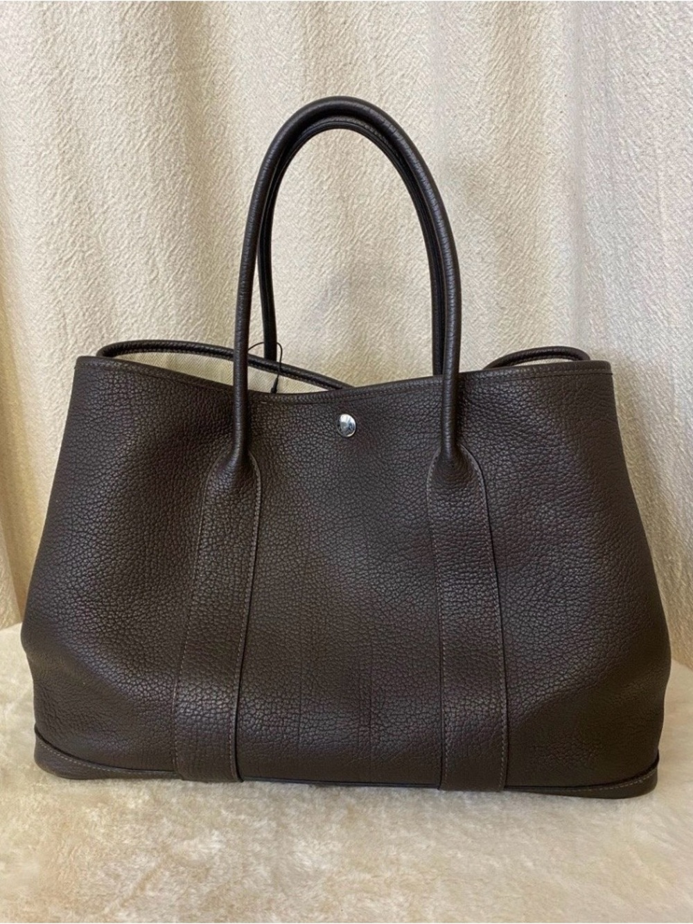 Hermes Garden Party in Dark Brown Togo Leather